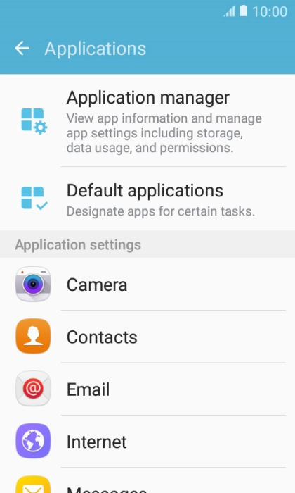 Press Application manager.
