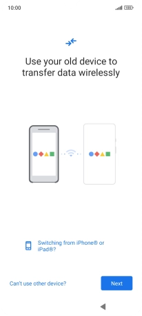 Follow the instructions on the screen to transfer content from another phone.