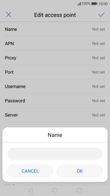 Key in Vodafone Internet and press OK.