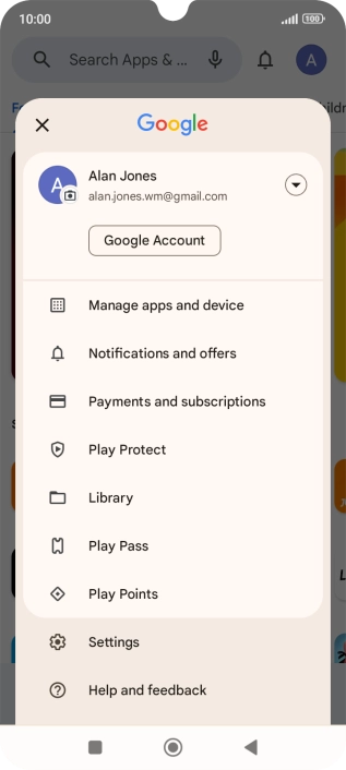 Press Manage apps and device.
