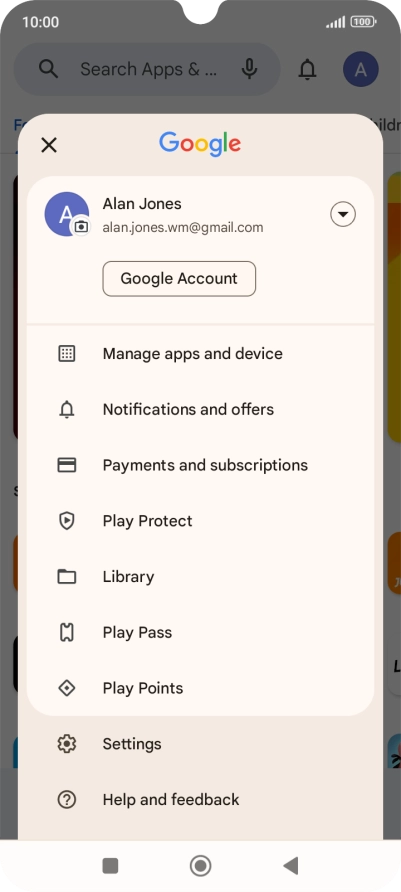 Press Manage apps and device.