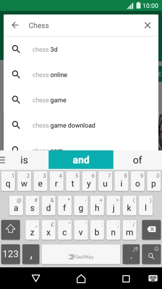Key in the name or subject of the required app and press the search icon.