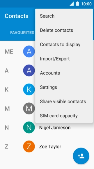 Press Import/Export.