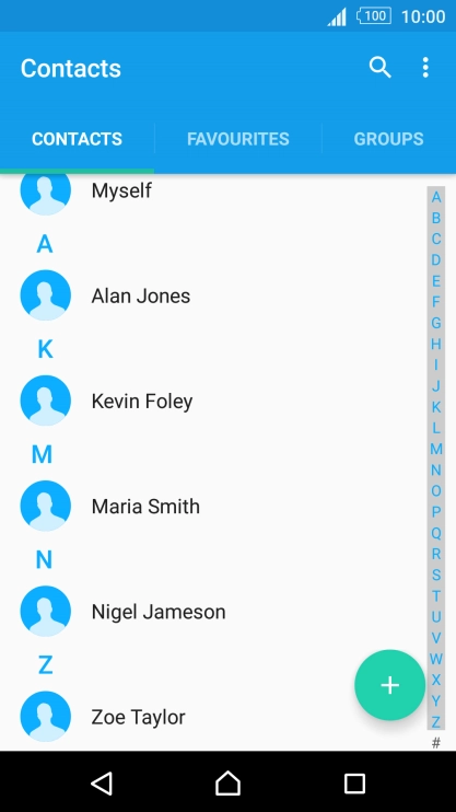 Press the new contact icon.