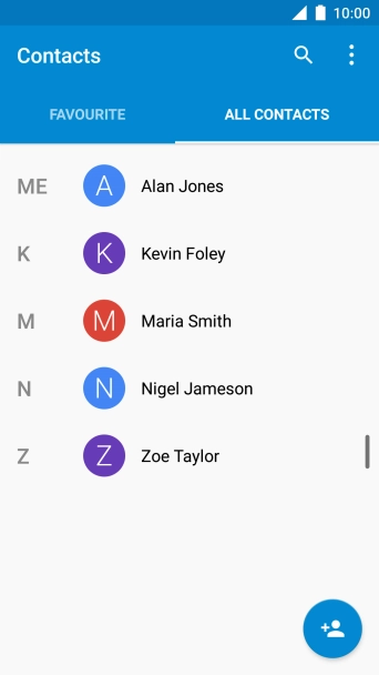 Press the new contact icon.