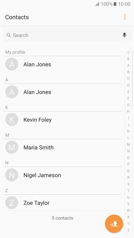 Press the new contact icon.