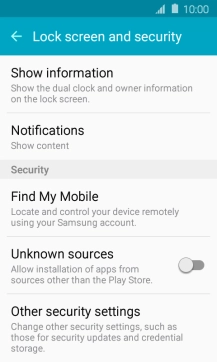 Press Other security settings.