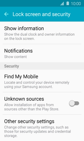 Press Other security settings.