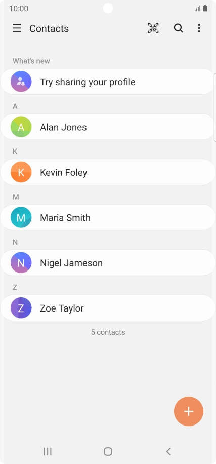 Press the required contact.