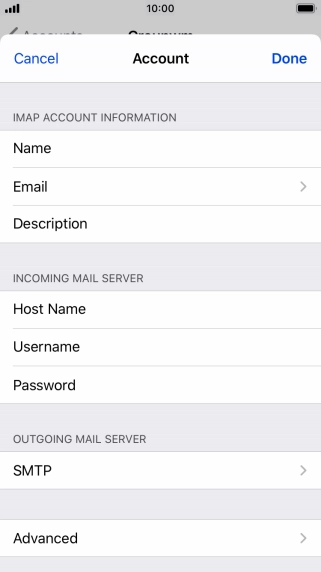Press SMTP.