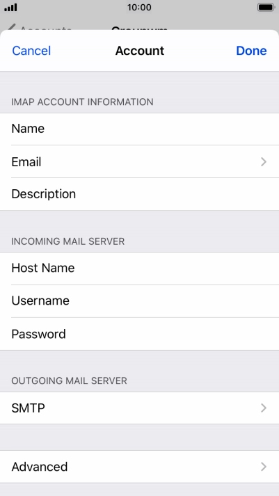 Press SMTP.