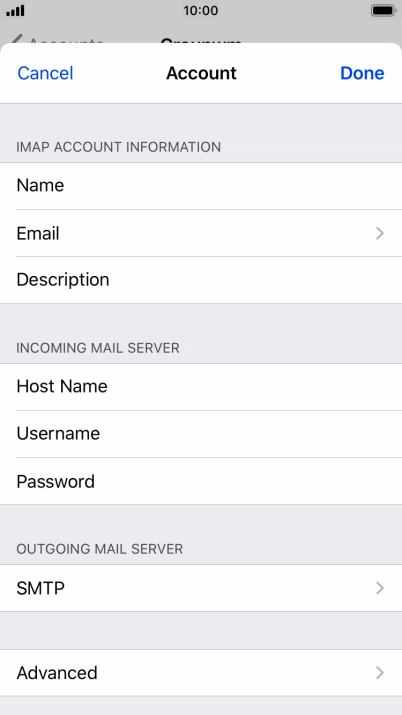 Press SMTP.