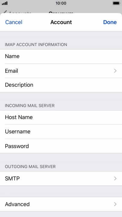 Press SMTP.