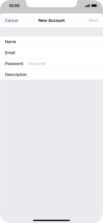 Press Password and key in the password for your email account.