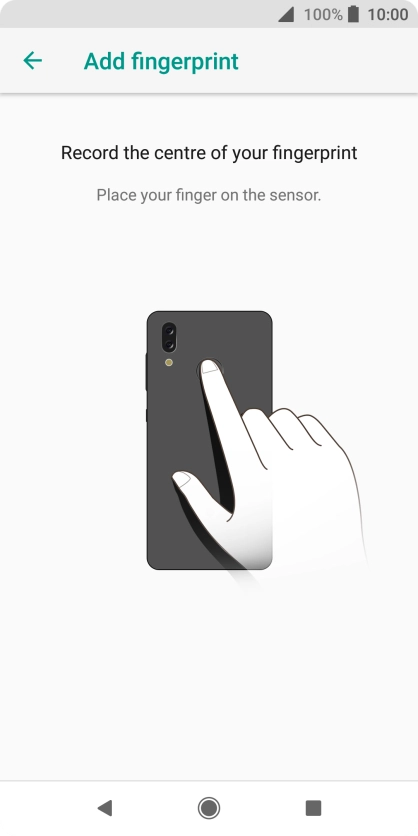 Follow the instructions on the screen to create the phone lock code using your fingerprint.