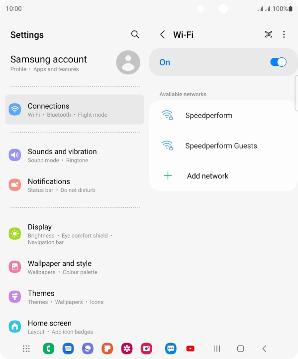 Press the required Wi-Fi network.