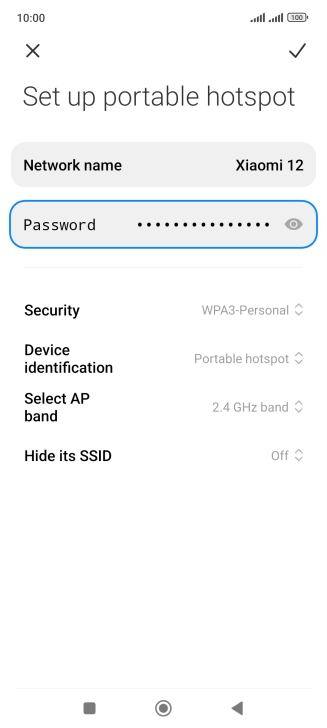 Press the confirm icon.