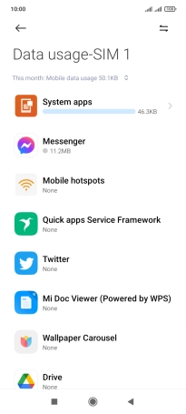The total data usage is displayed.