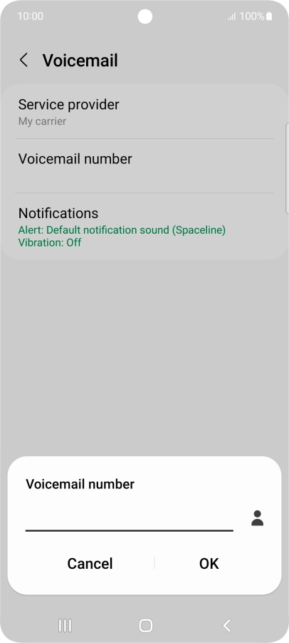 Key in (prefix) 5 (your phone number) and press OK.