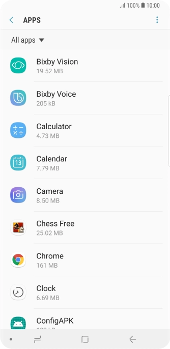 Press the required app.