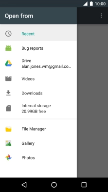 Press Gallery and go to the required folder.