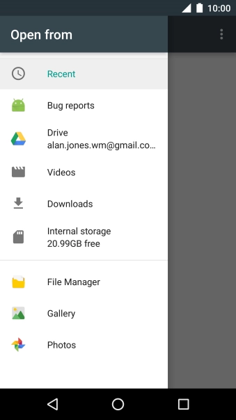 Press Gallery and go to the required folder.