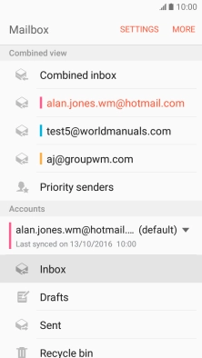 Press the required account.