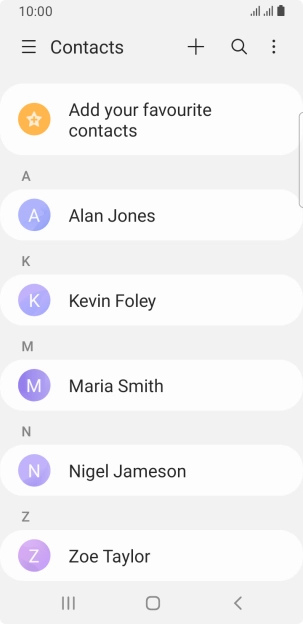 Press the required contact.