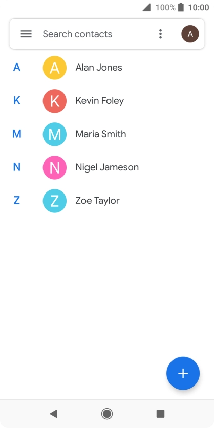 Press the new contact icon.