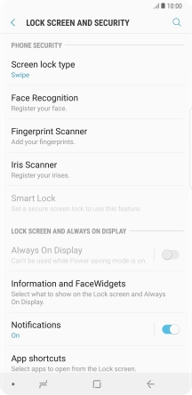 Press Iris Scanner.