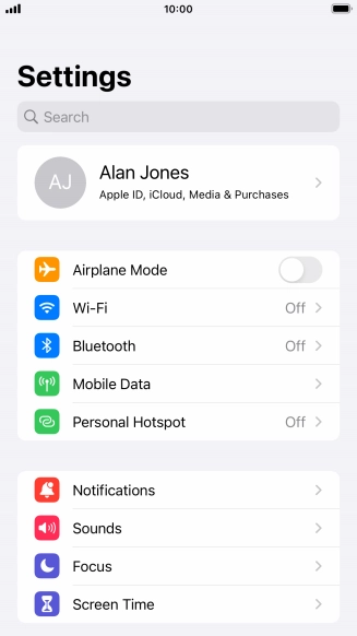 Press Mobile Data.