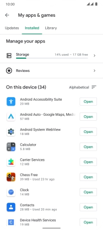 Press the required app.