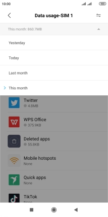 Press the required setting.