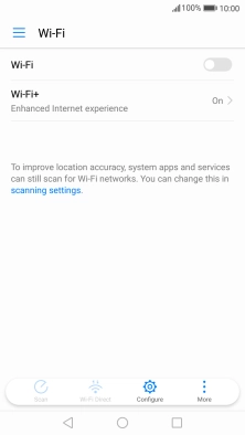 Press Wi-Fi to turn on the function.