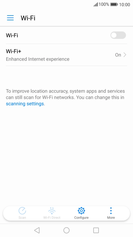 Press Wi-Fi to turn on the function.