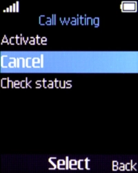 Select Cancel to turn off the function.