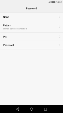 Press Pattern and drag your finger across the screen to connect at least four points. Repeat the selected phone lock code.