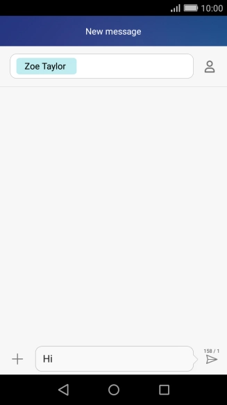 Press the send icon when you've finished your text message.