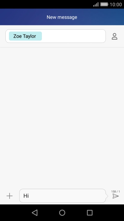 Press the send icon when you've finished your text message.