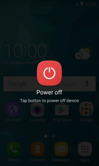 Press Power off.