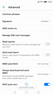 Press SMS centre no..
