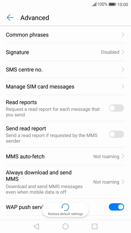 Press SMS centre no..