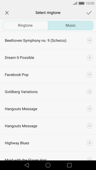 Press the required ring tones to hear them.