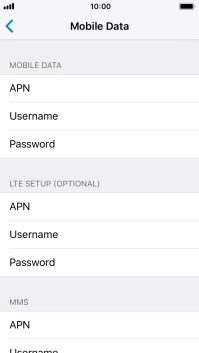 Press APN and key in live.vodafone.com.