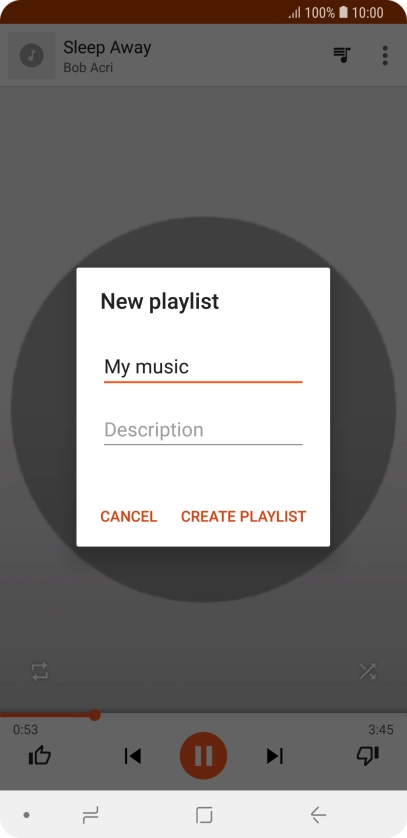 Key in a name for the playlist and press CREATE PLAYLIST.