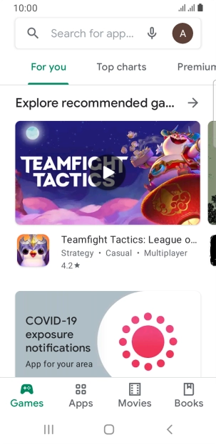 Press the profile icon.