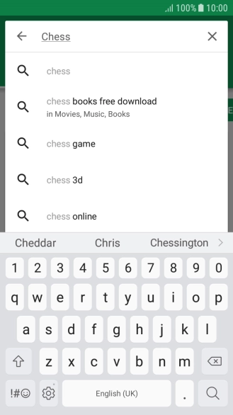 Key in the name or subject of the required app and press the search icon.