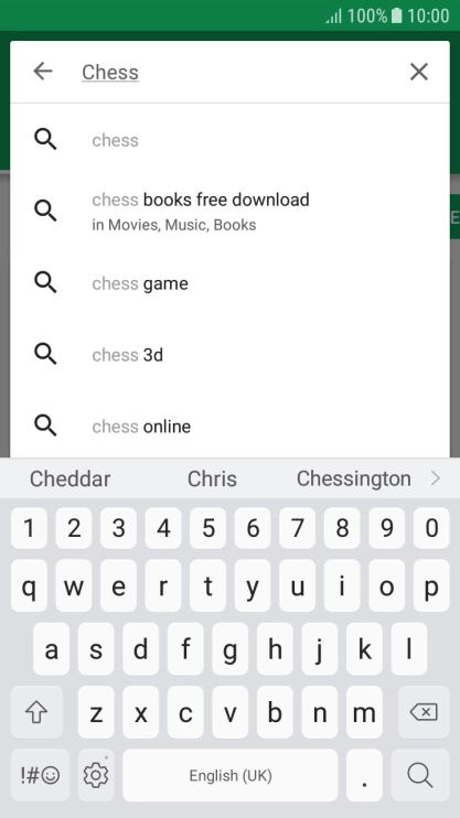 Key in the name or subject of the required app and press the search icon.