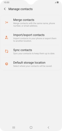 Press Import/export contacts.