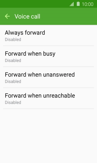 Press the required divert type.